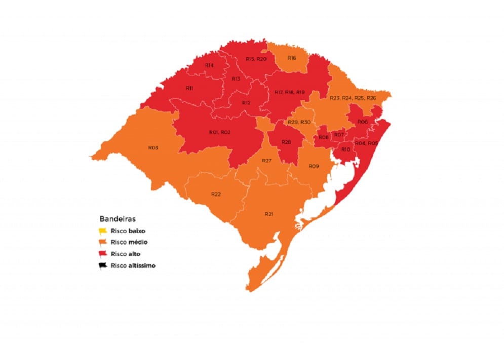 Gravataí, Cachoeirinha, Glorinha e Região chegam à 12ª semana seguida sob bandeira vermelha