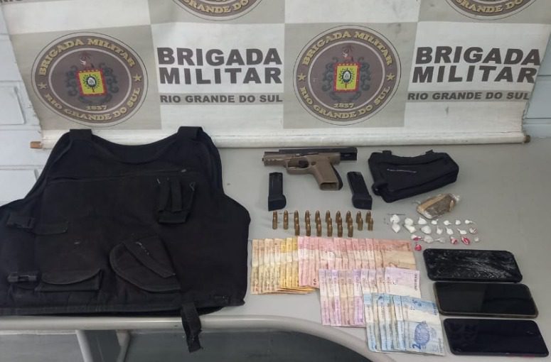 Traficante é preso usando colete e portando pistola em Gravataí
