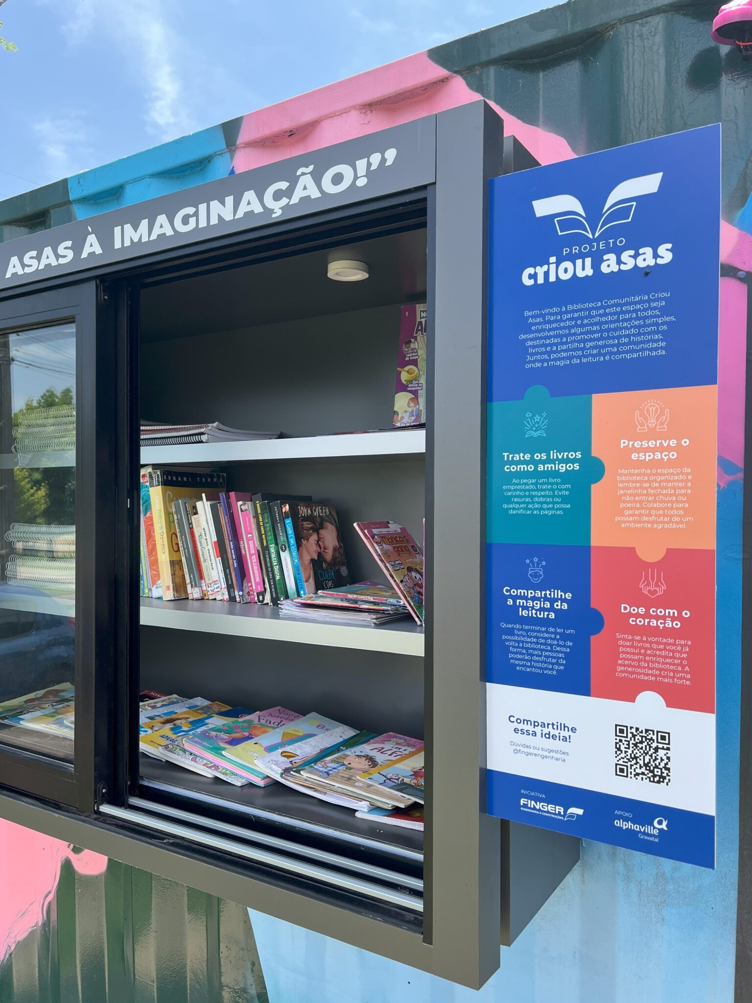 Parceria entre Finger e Alphaville resulta na criação de biblioteca comunitária em Gravataí