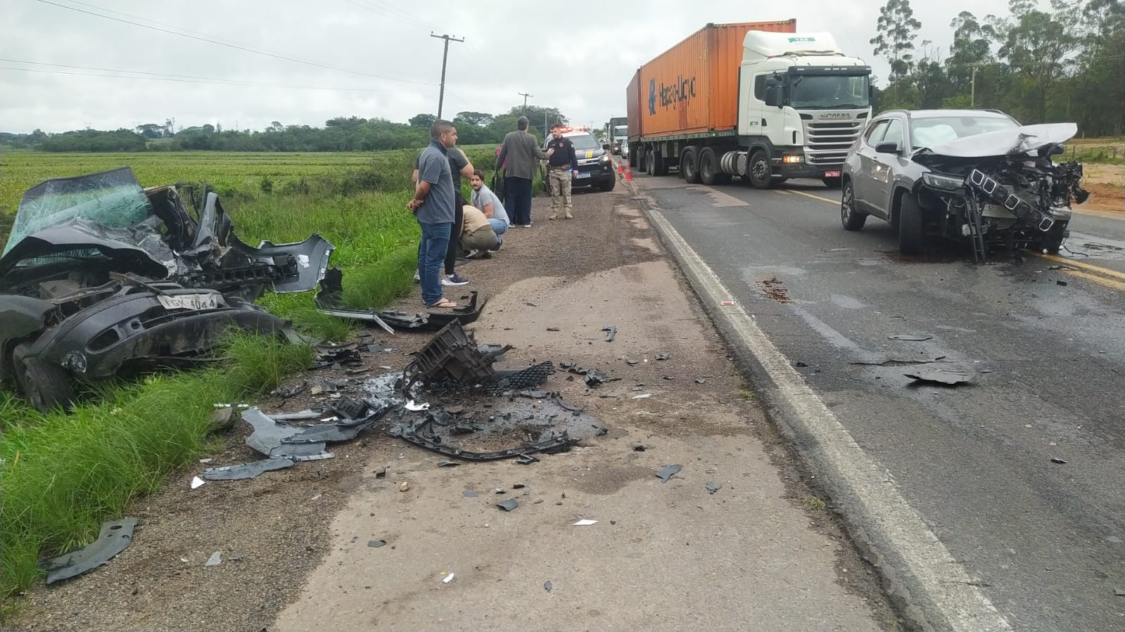 Motorista de carro com placas de Gravataí morre em acidente na BR-116, em Guaíba