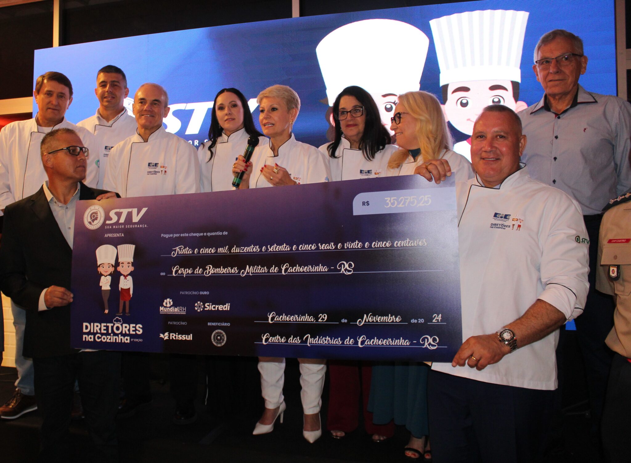 Em evento beneficente, Centro das Indústrias de Cachoeirinha destina R$ 35,2 mil aos bombeiros