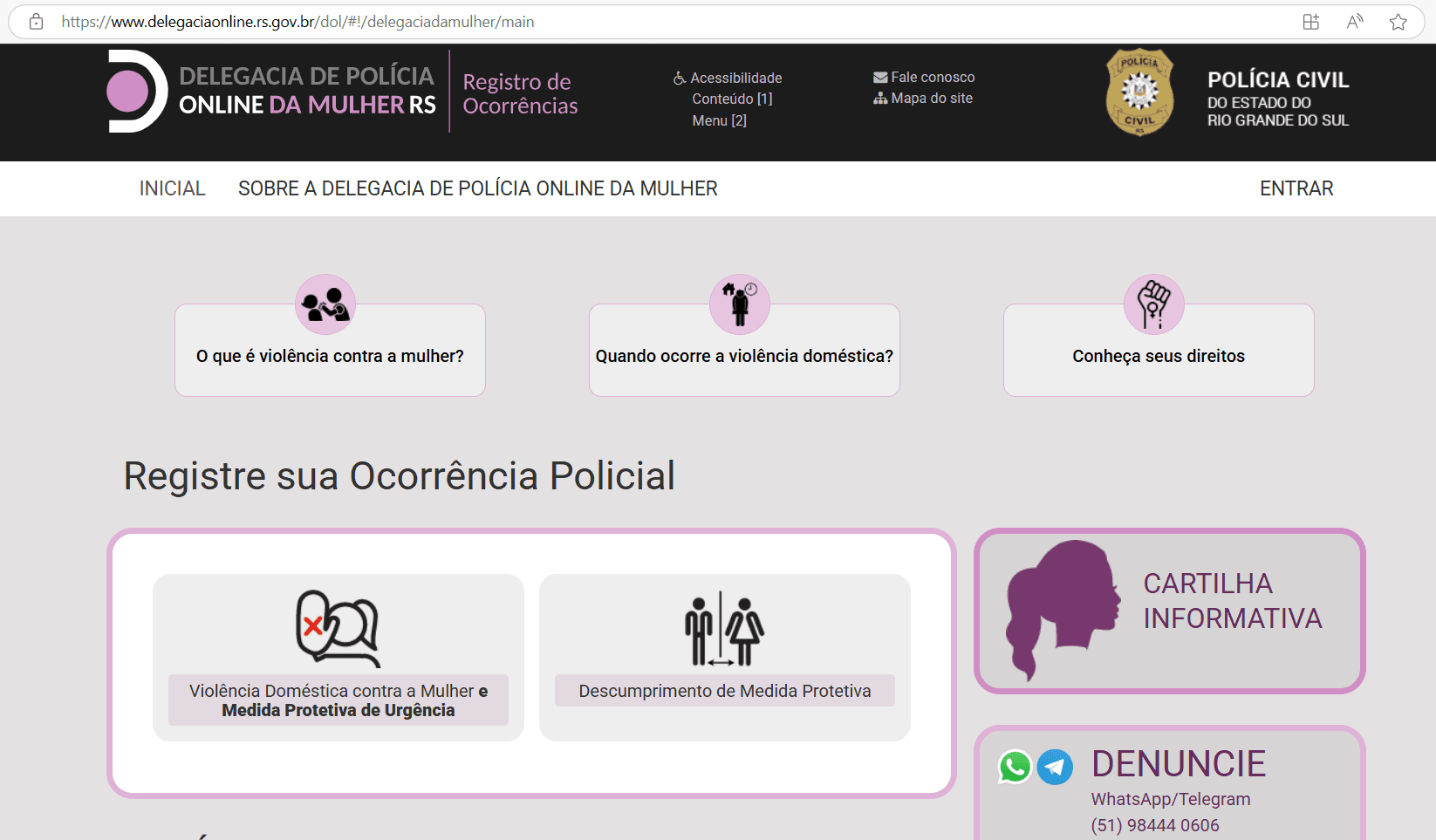 No combate à violência contra a mulher, Polícia Civil do RS disponibiliza Medida Protetiva Online