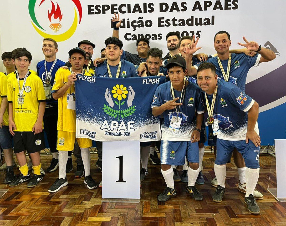 Time de futsal de Gravataí vence as Olimpíadas das Apaes no RS; título é inédito para a instituição