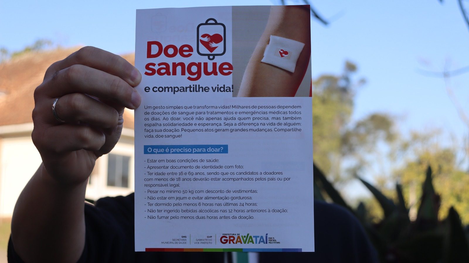 Estão abertas as inscrições para transporte gratuito de doadores de sangue em Gravataí