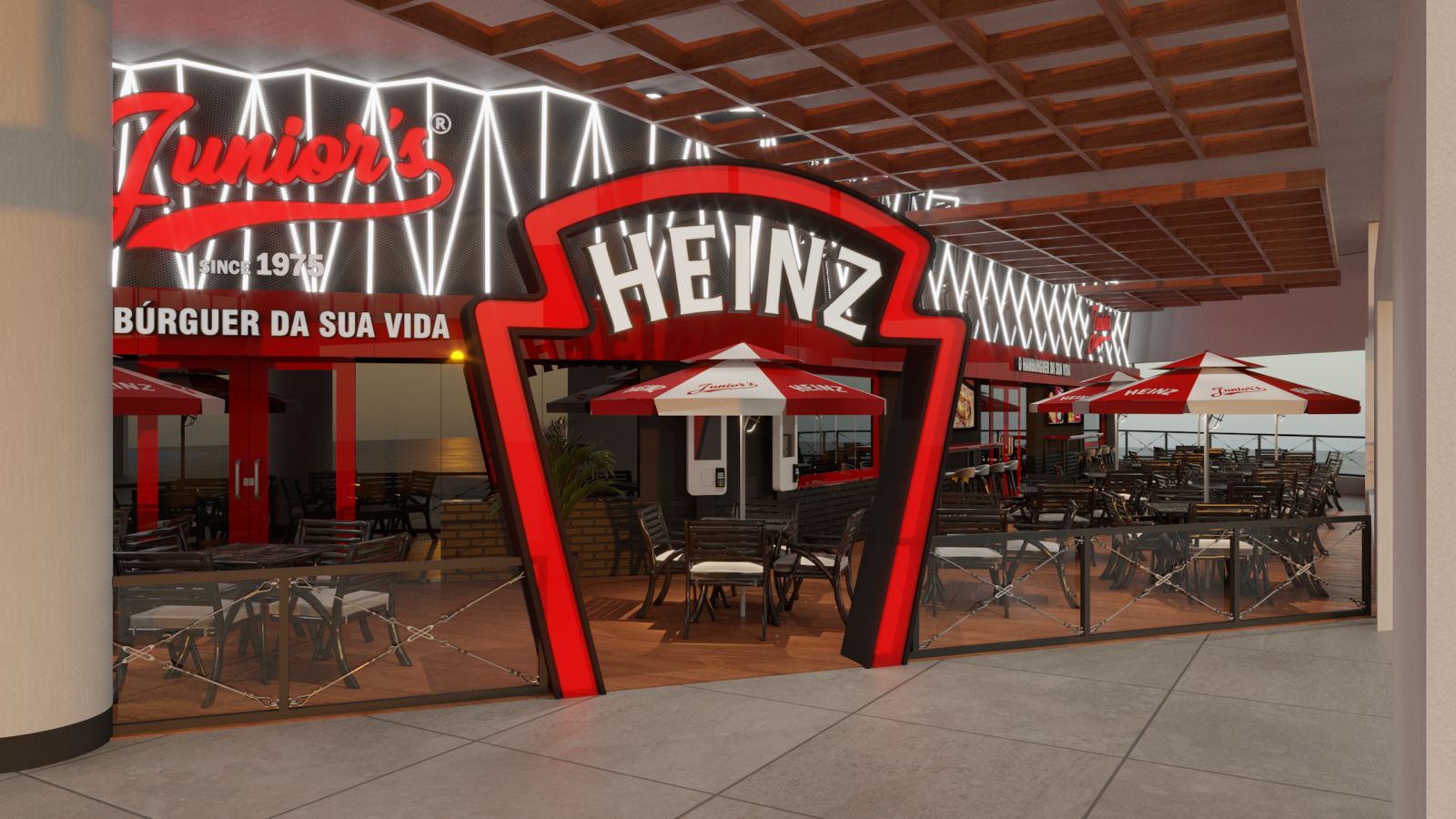 Confira imagens do projeto da hamburgueria em Gravataí que chega em parceria com a Heinz