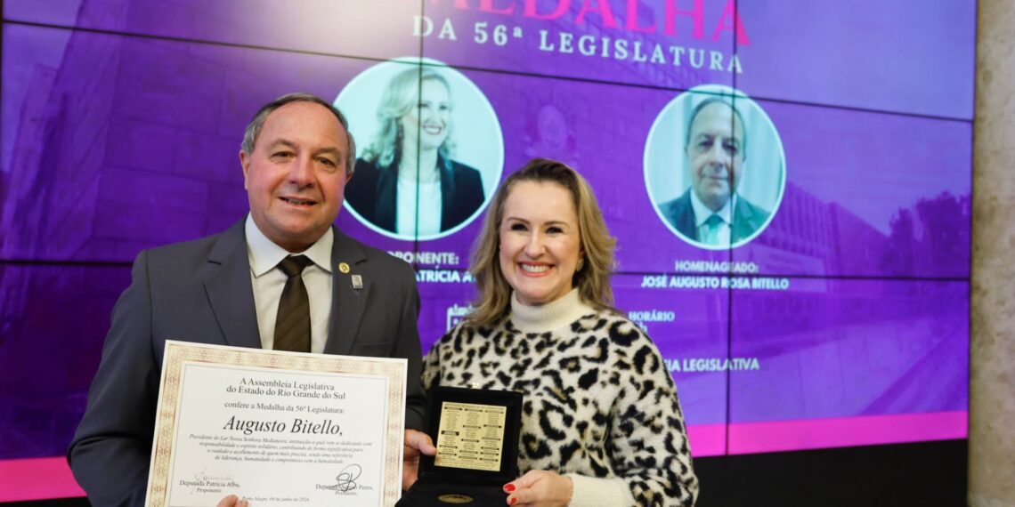 Augusto Bitello recebe homenagem na Assembleia por trajetória de solidariedade e dedicação ao Lar Medianeira de Gravataí